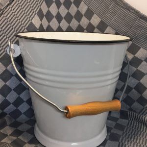 Emaille Emmer - 5 liter - wit / zwart
