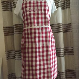 Schort rood/creme