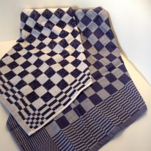 Handdoek en theedoek set donkerblauw
