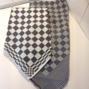 Handdoek en theedoek set grijs