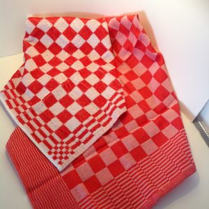 Handdoek en theedoek set rood