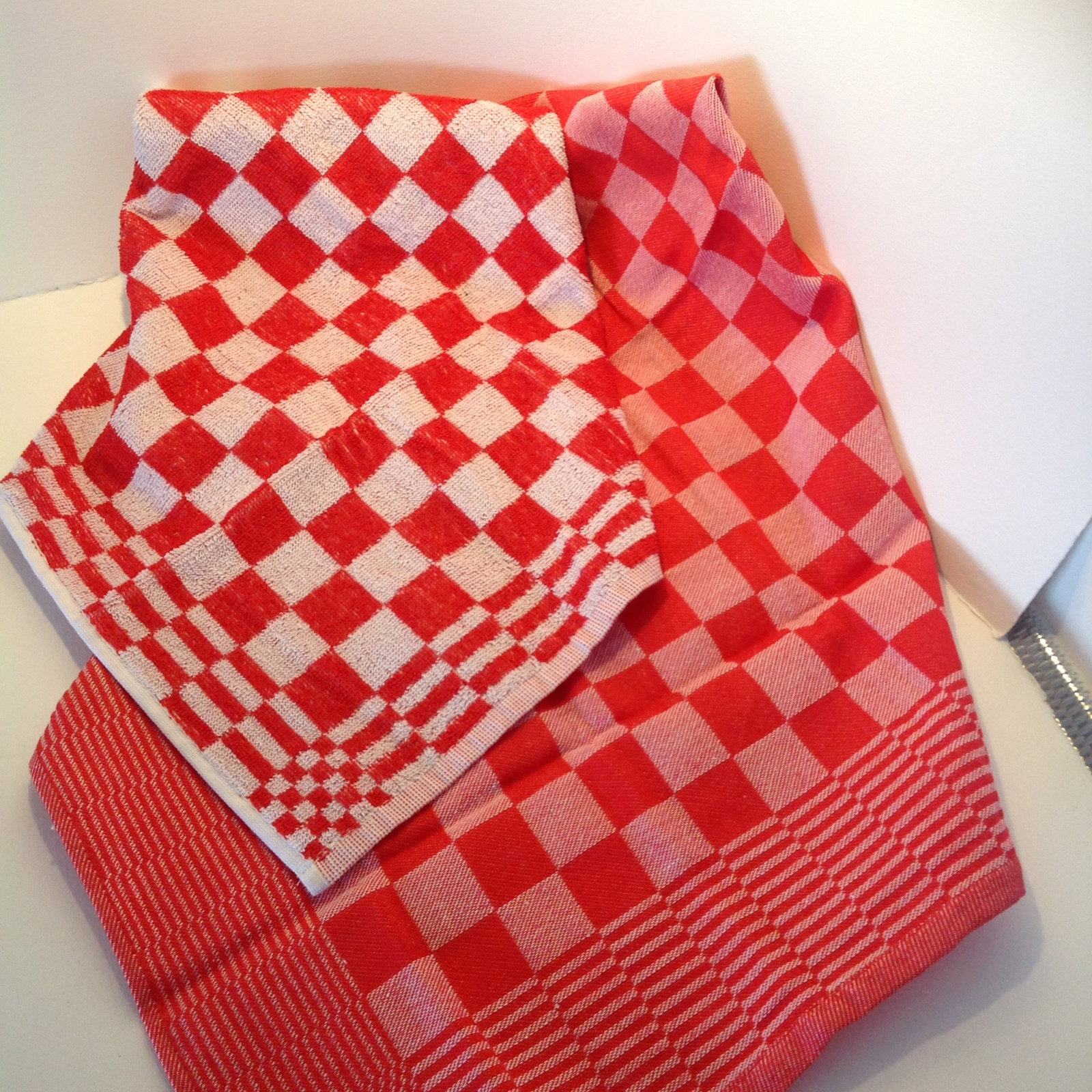 Handdoek en theedoek set rood