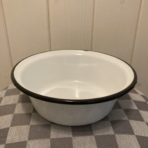Emaille Schaal - 1 liter - wit / zwart