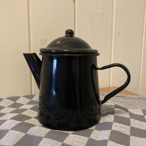Emaille Koffiepot / Waterketel - zwart
