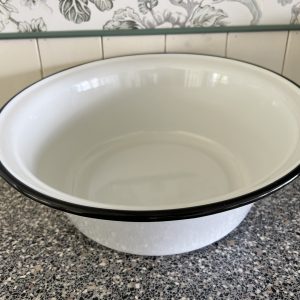 Emaille Schaal - 7 liter - wit / zwart