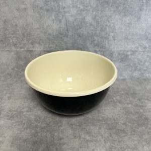 Emaille Schaal/Kom - 2,2 liter zwart creme