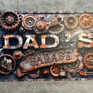 Metalen wandbord "Dad's garage"