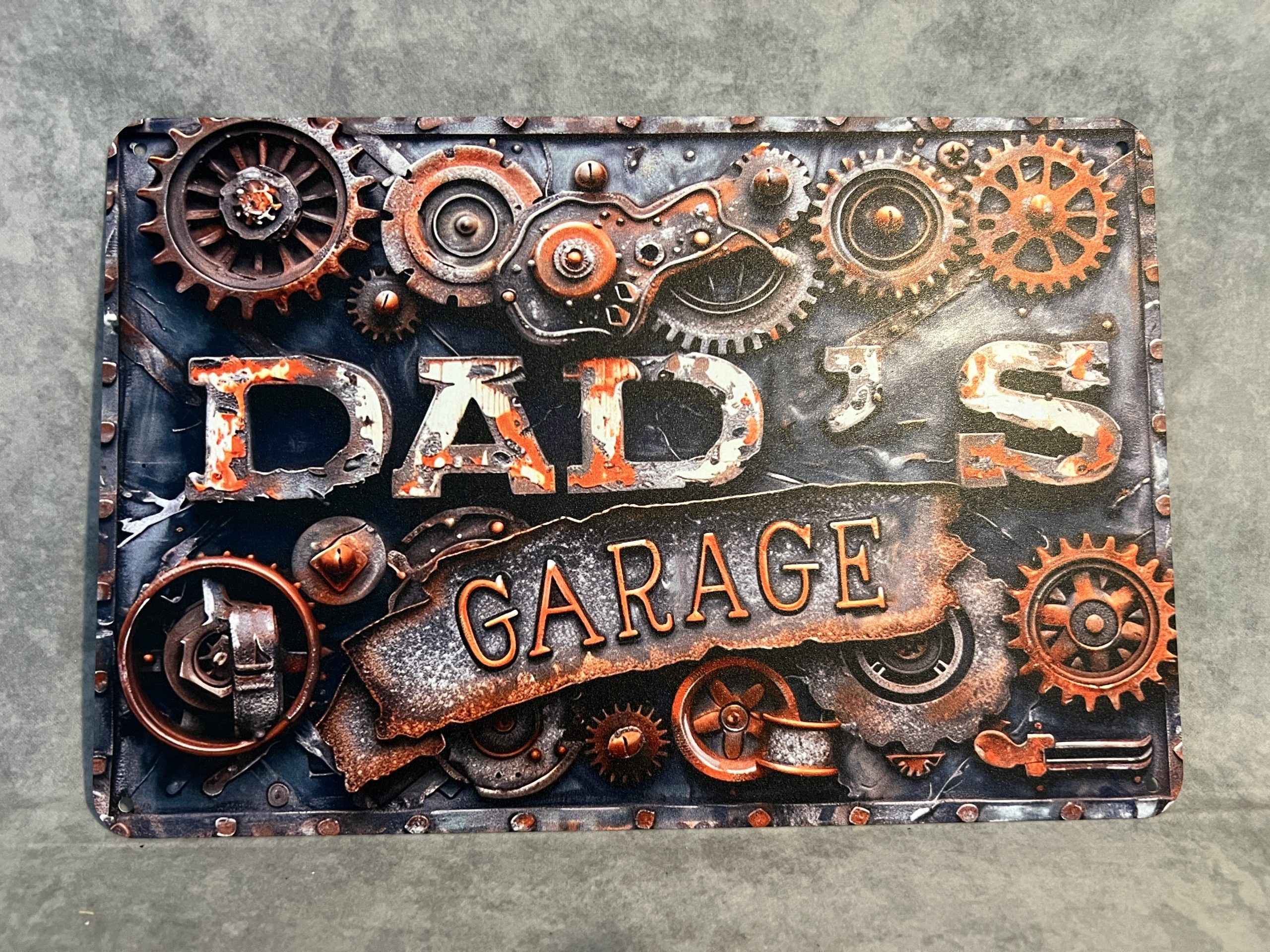 Metalen wandbord "Dad's garage"