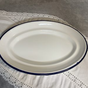 Emaille Ovaal Bord Serveerschaal - Maat M