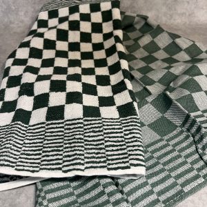 Handdoek en Theedoek set groen